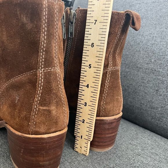 FRYE Sabrina brown suede double buckle boots - Picture 7 of 15